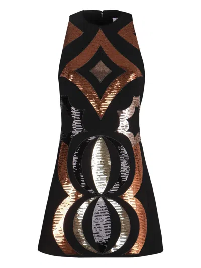 Pucci Sleeveless Dress With Collane Embroidery In Nero In Multi