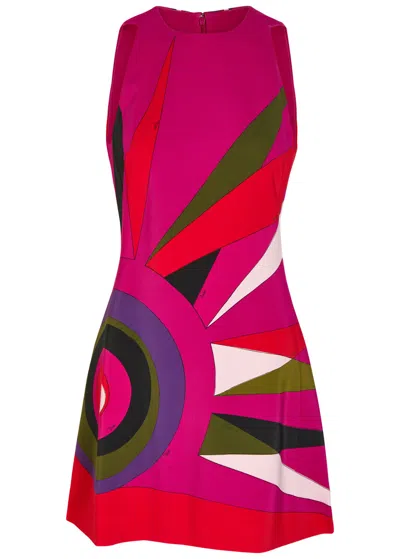 Pucci Abito Printed Cady Mini Dress In Pink