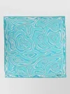 Pucci Abstract Design Lightweight Square Scarf In Blue