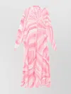 Pucci Abstract Pattern Cotton Kaftan Dress In Pink