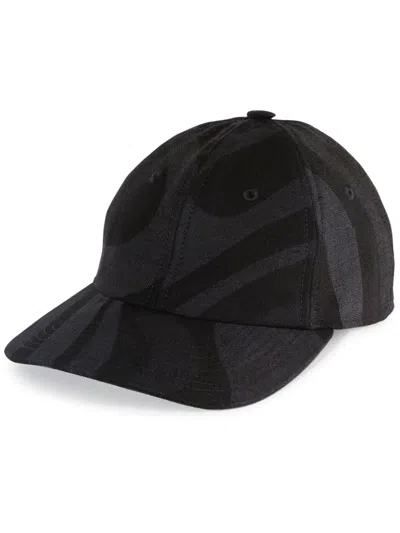 Pucci Abstract-pattern Denim Baseball Cap In Black