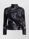 Pucci Abstract Pattern High Neck Knit Sweater In Multi