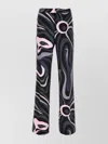 Pucci Abstract Pattern High Waist Wide Leg Trousers In Multi