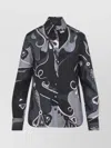 Pucci Abstract Pattern Long Sleeve Silk Shirt In Black