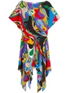 Pucci Orchidee Asymmetric Minidress In Red