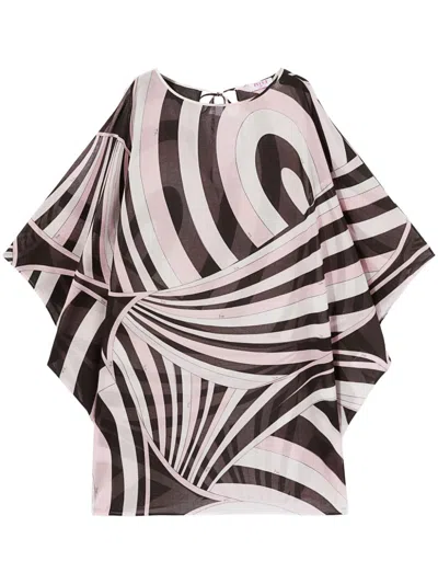 Pucci Abstract-pattern Print Mini Dress In Brown
