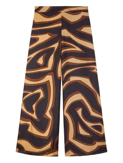 Pucci Abstract-pattern Print Silk Trousers In Black