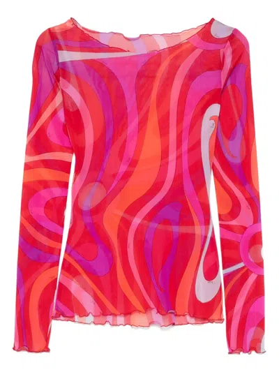 Pucci Abstract-pattern Top In Red