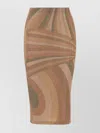 Pucci Abstract Patterned Midi Skirt With Elastic Waistband In Multi