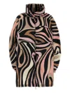 Pucci Abstract Patterned Parka With Adjustable Waist In Multi