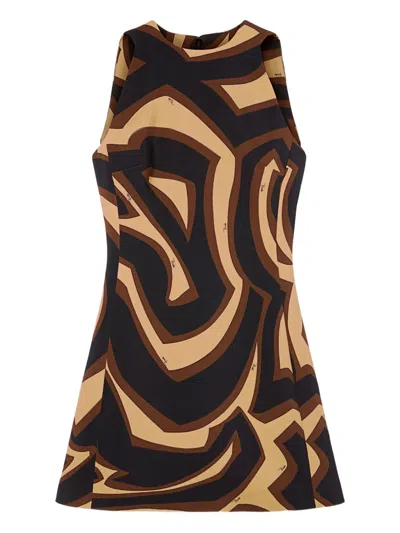 Pucci Labirinto Print A-line Dress In Black