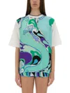 Pucci T-shirt With Print In Green