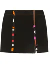 Pucci Abstract-print Front-slit Skirt In Black