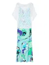 Pucci Abstract-print Jersey Dress In Blue