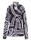 Pucci Abstract-print Mesh Top In Black