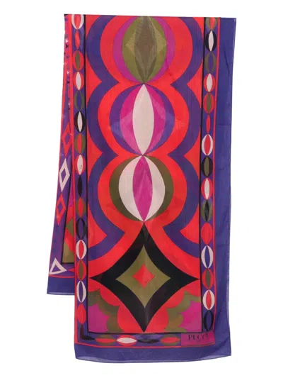 Pucci Abstract-print Pareo Skirt In Purple