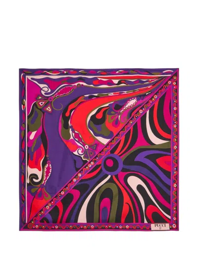 Pucci Abstract-print Scarf In Pink