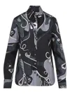 Pucci Abstract Pattern Long Sleeve Silk Shirt In Black