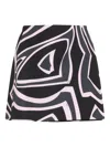 Pucci High Waist Abstract Pattern Mini Skirt In Black