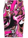 Pucci Graphic Print High-waisted Midi Skirt In Brown