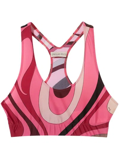Pucci Abstract-print Sports Top In Pink