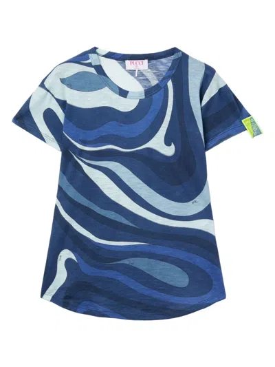 Pucci Abstract-print T-shirt In 蓝色