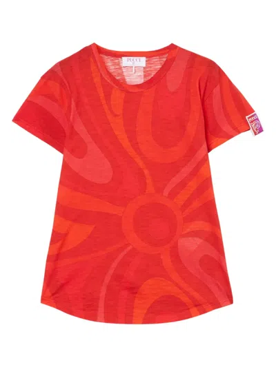 Pucci Abstract-print T-shirt In 红色