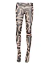 Pucci Abstract-print Tights In Brown