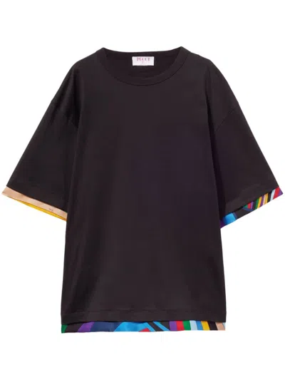 Pucci Abstract-print Trim T-shirt In Black