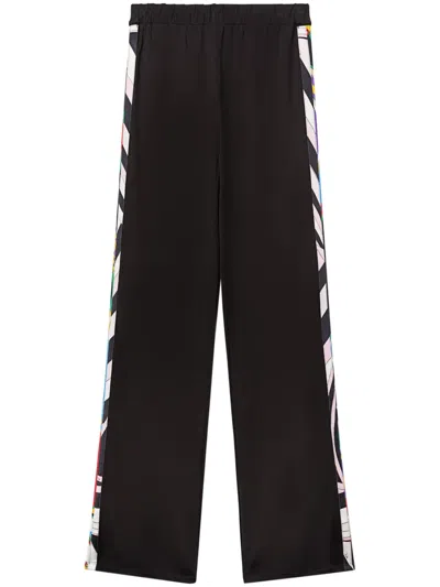 Pucci Abstract-print Trim Trousers In Black