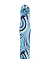 Pucci Long Dress With Geometric Pattern And Halter Neck In Blue