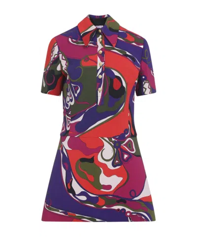 PUCCI PUCCI ABSTRACT-PRINTED SHORT-SLEEVED DRESS