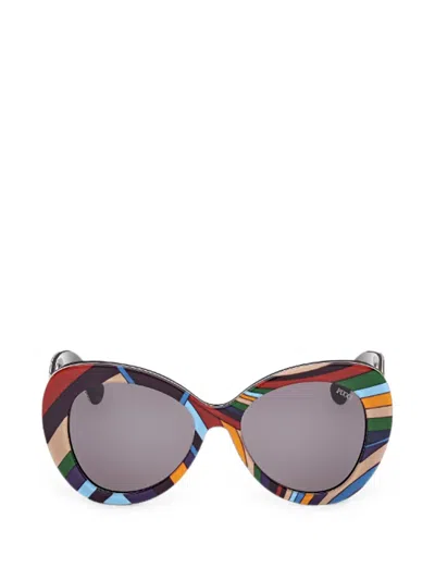 Pucci Abstract-print Cat-eye Sunglasses In Blue