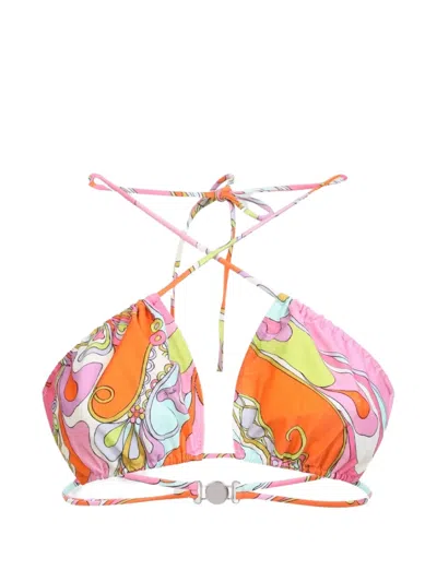 Pucci Abstract-print Halterneck Bikini Top In Multi