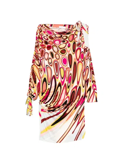 Pre-owned Pucci Abstract-print Midi Dress In Pink