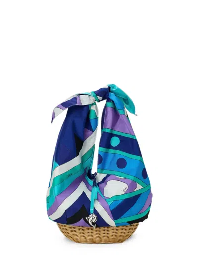 Pucci Abstract-print Tote Bag In Blue