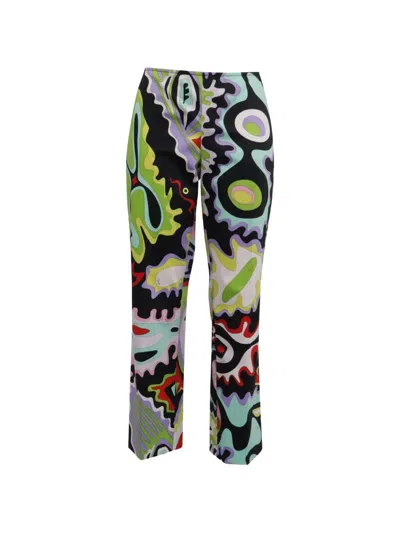 Pre-owned Pucci Abstract-print Trousers In Black