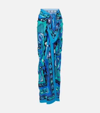 Pucci Angoli Cotton Cover-up In Blue