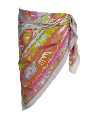 Pucci Angoli Pareo Skirt Asymmetric Hem Tie In Multi