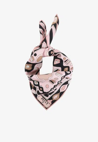 Pucci Angoli Print Silk Carre Scarf In Multi