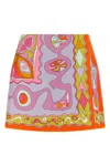 Pucci Wrap-effect Printed Silk-twill Mini Skirt In Multi