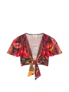 Pucci Angoli-print Knotted Top In Multi