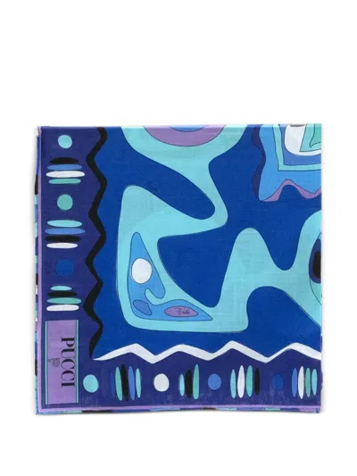 Pucci Angoli-print Scarf In Blue