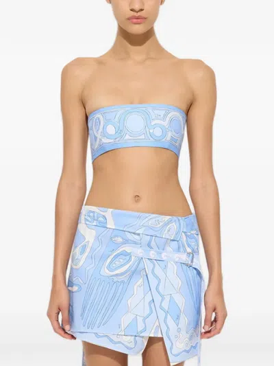 Pucci Angoli-print Strapless Top In Multi