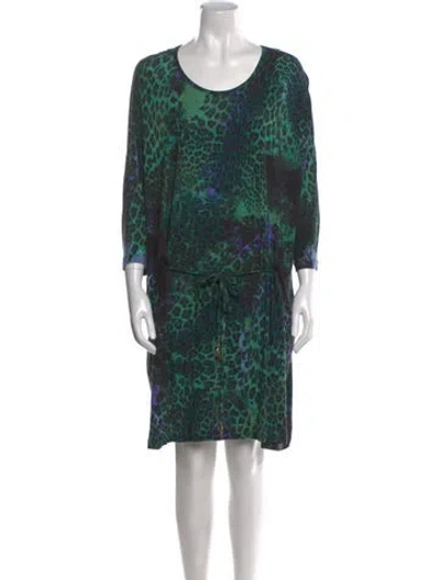 Pre-owned Pucci Animal Print Mini Dress In Green