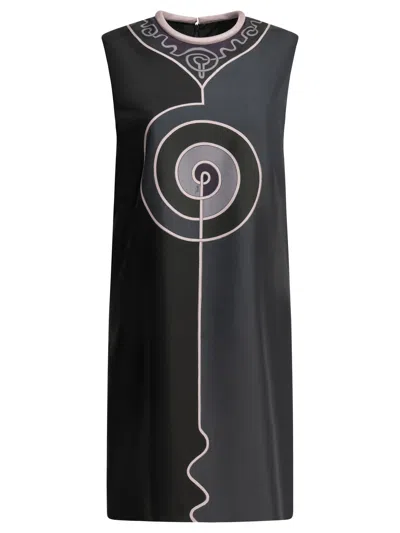 Pucci Astro Sleeveless Dress Geometric Pattern In Black