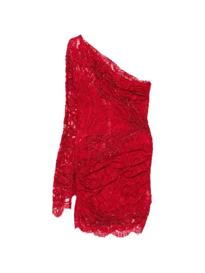 Pucci Asymmetric Sequin-embellished Mini Dress In Red