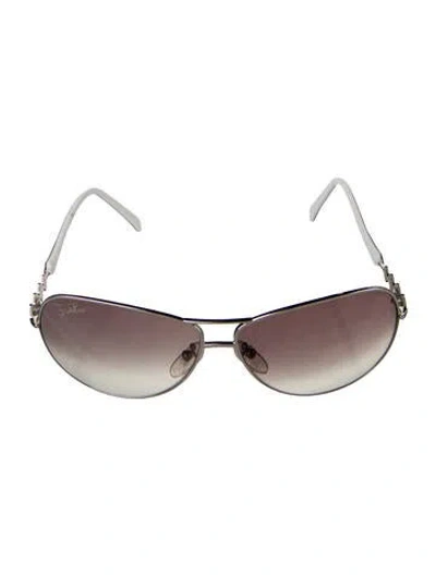 Pre-owned Pucci Aviator Gradient Sunglasses In Silver