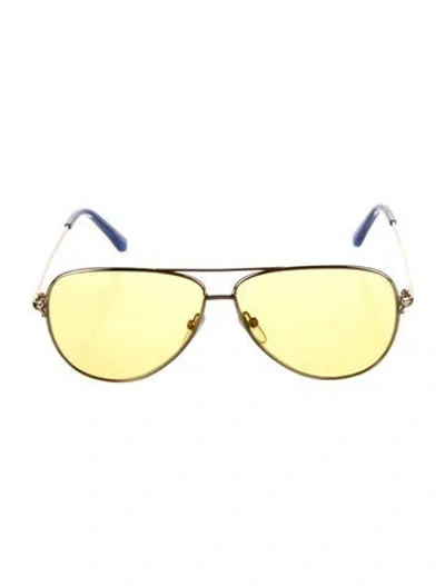 Pre-owned Pucci Aviator Tinted Sunglasses In Gold