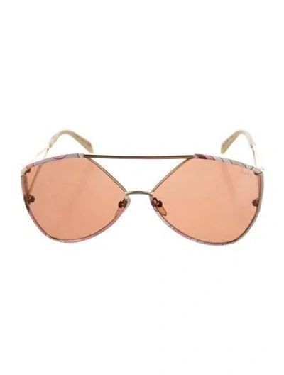 Pre-owned Pucci Aviator Tinted Sunglasses In Gold